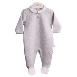 Baby Boys Grauer Jacquard-Strampler