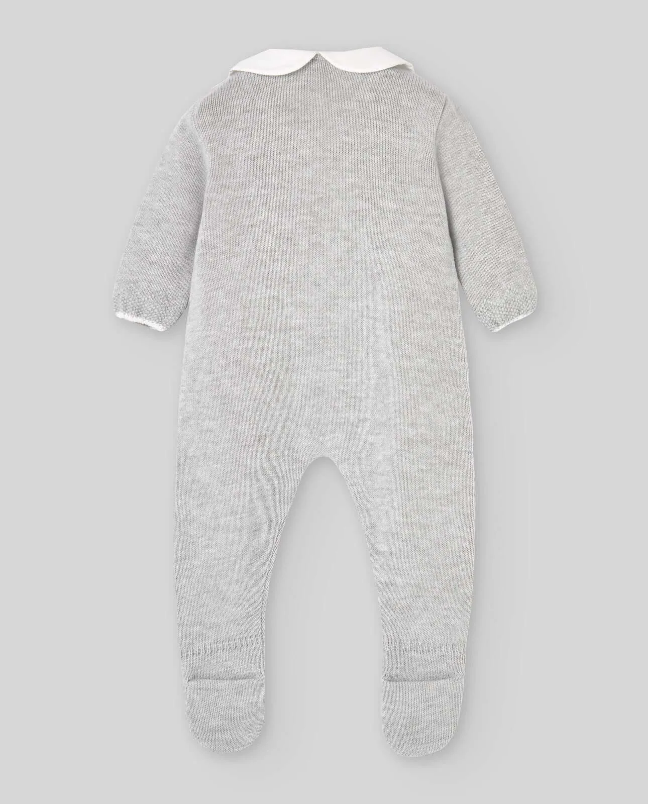 Grauer gestrickter Babybody für Jungen