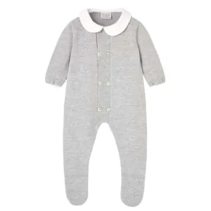 Grauer gestrickter Babybody für Jungen