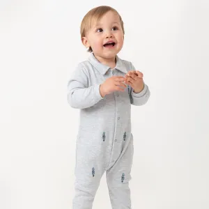 Grauer Soldaten-Babybody mit Lätzchen für Jungen