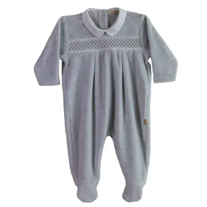 Baby Boys Grauer Velours-Babybody