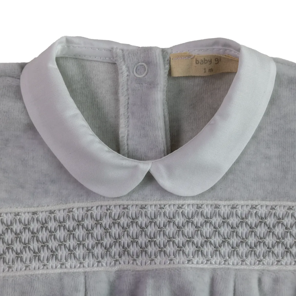 Baby Boys Grauer Velours-Babybody