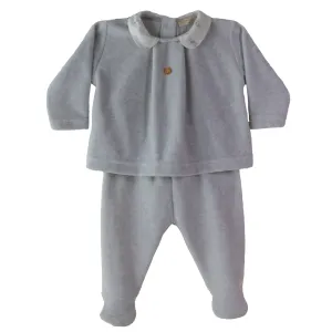 Baby Boys Grauer Velours-Set