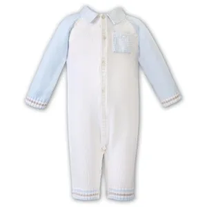 Elfenbein & Blaue Strickoverall für Babyjungen
