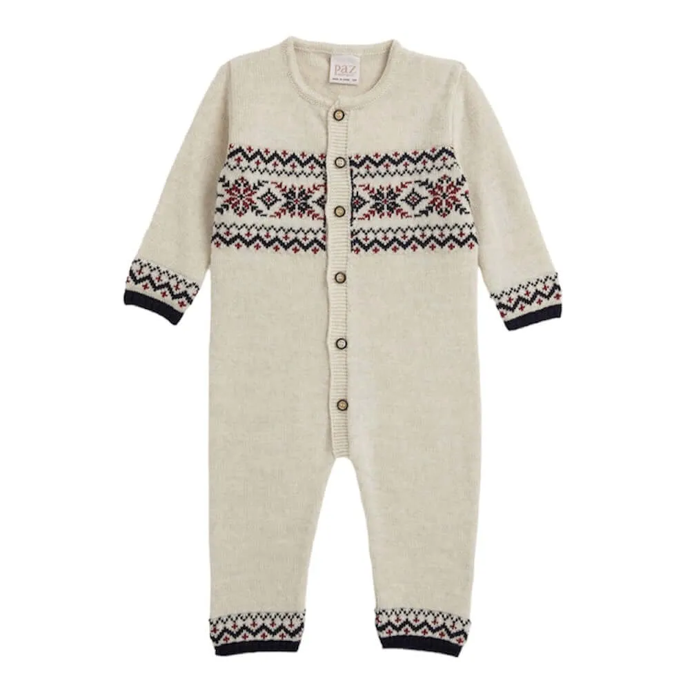 Baby Boys Jacquard-Gestricktes All-in-One