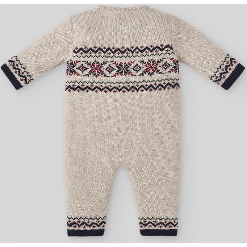 Baby Boys Jacquard-Gestricktes All-in-One