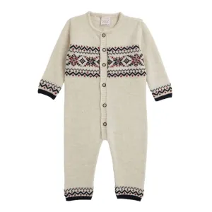 Baby Boys Jacquard-Gestricktes All-in-One