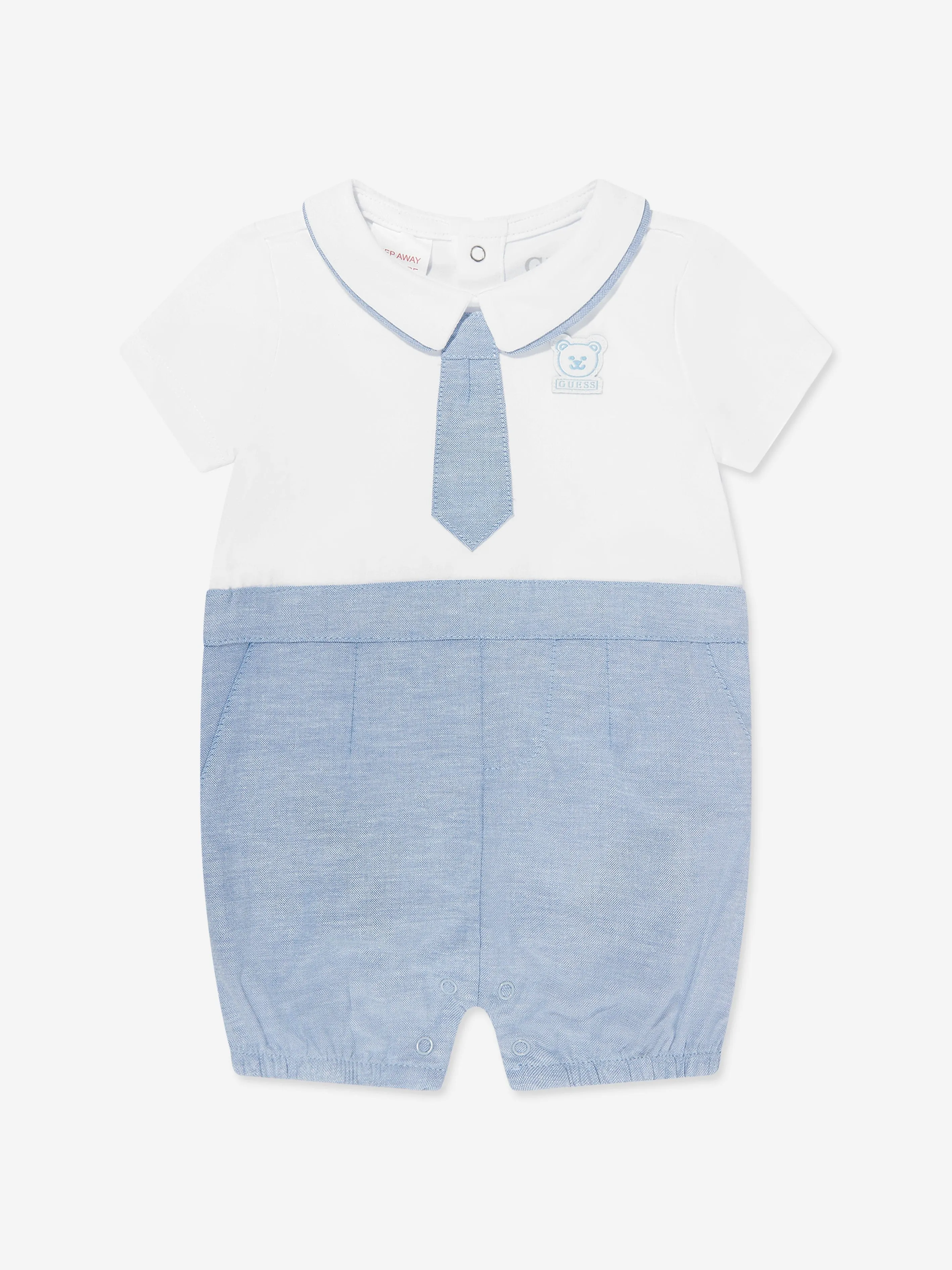 Baby Boys Jersey und Oxford Lätzchenhose in Weiß
