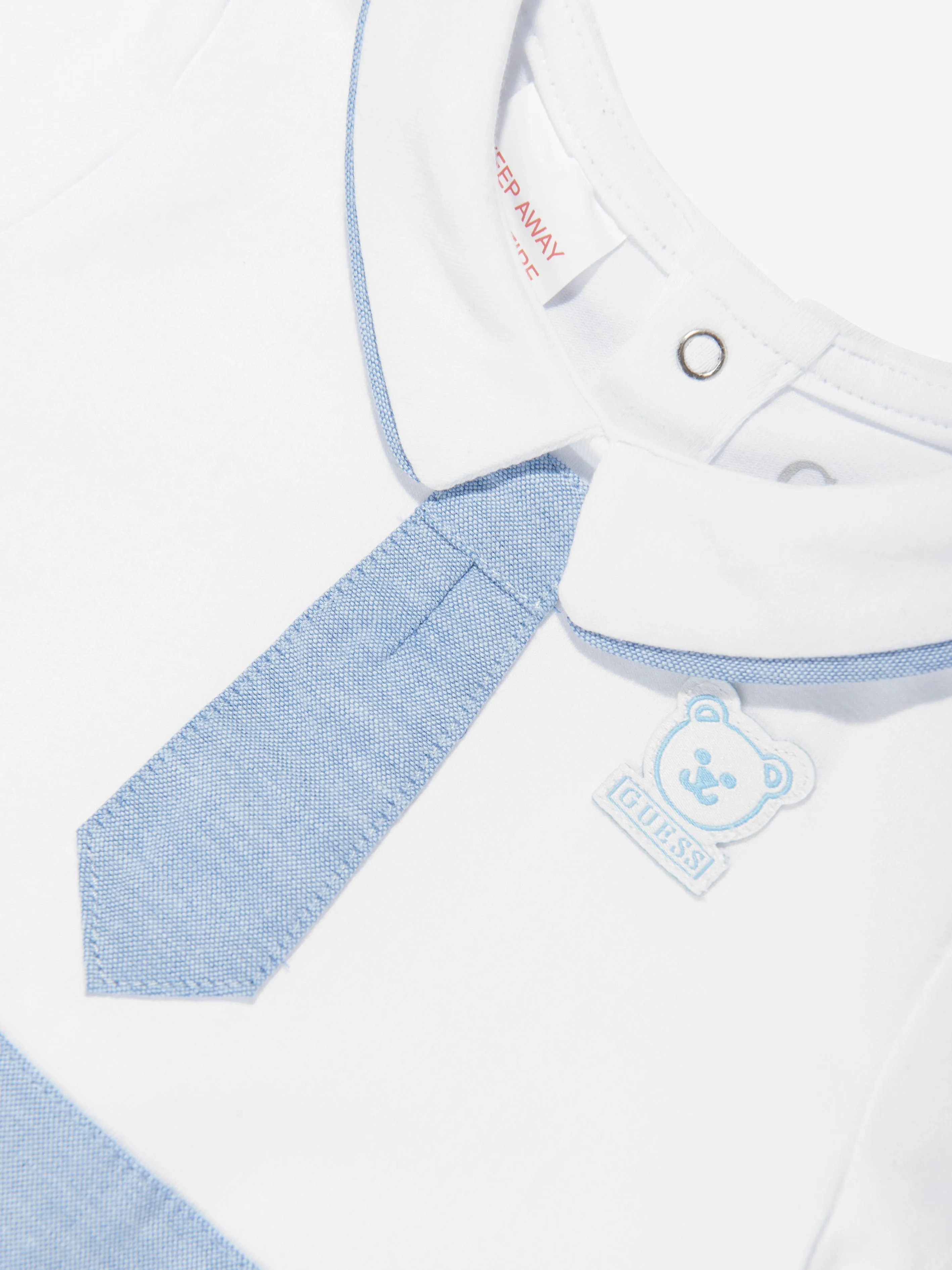 Baby Boys Jersey und Oxford Lätzchenhose in Weiß