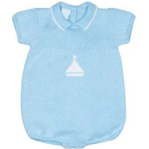 Gestrickter Blauer Segel-Overall für Babyjungen