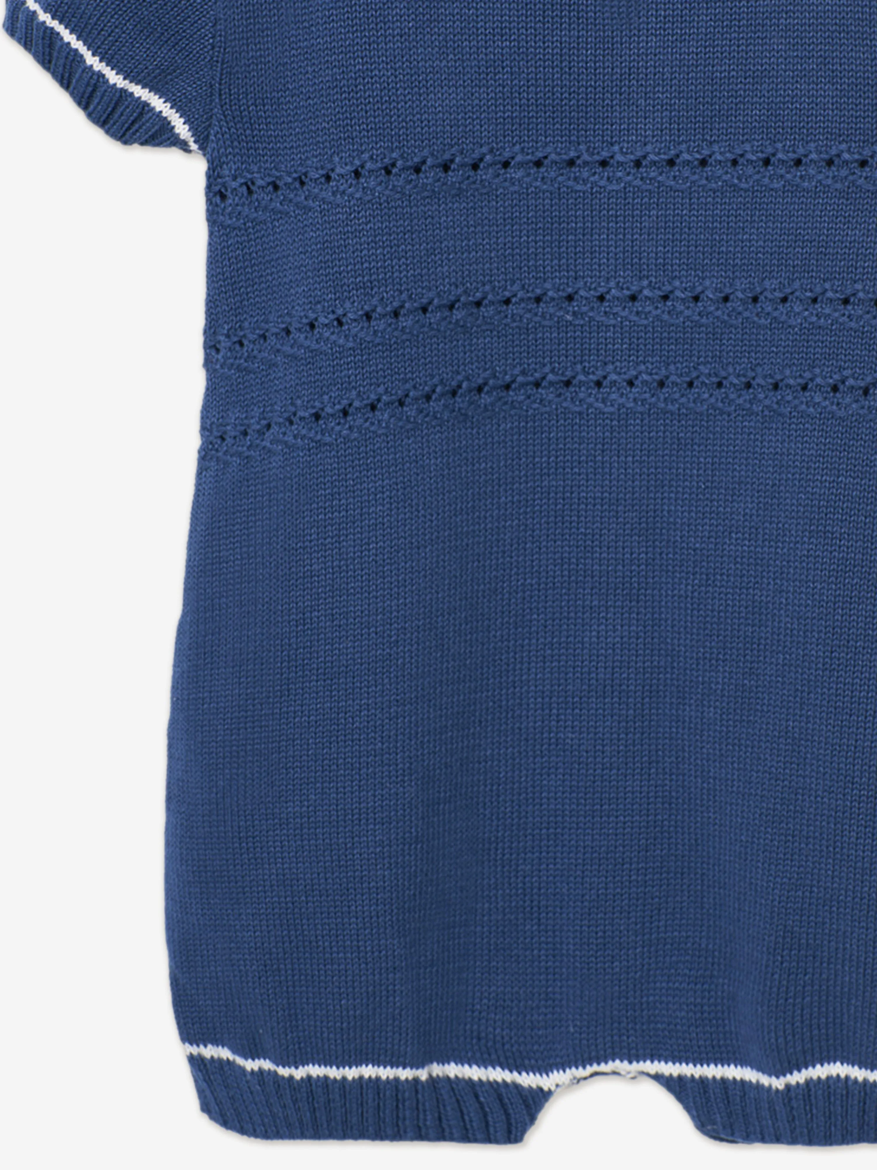 Blaue Strickoveralls für Babyjungen
