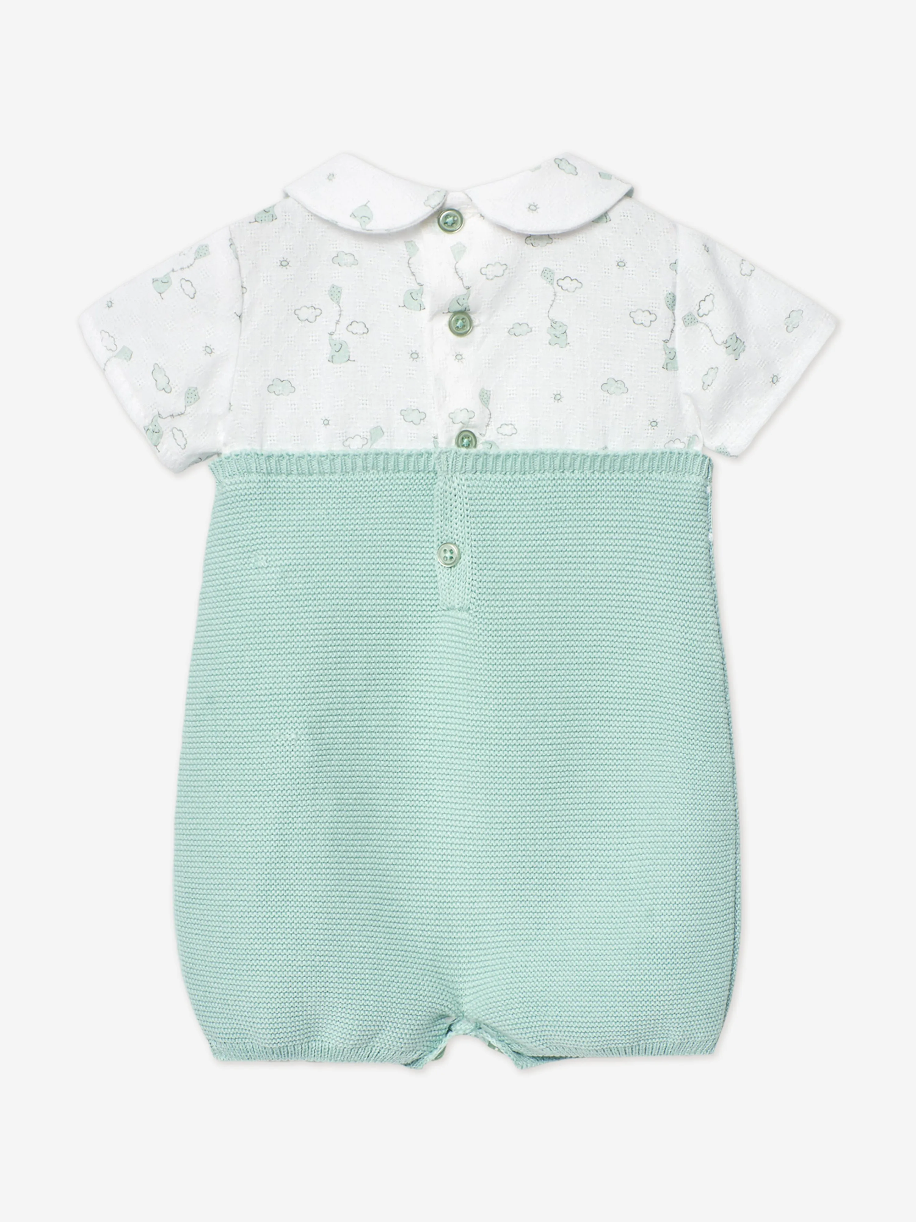 Grüner Strickoverall für Babyjungen