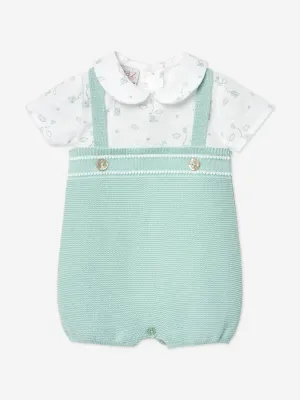 Grüner Strickoverall für Babyjungen
