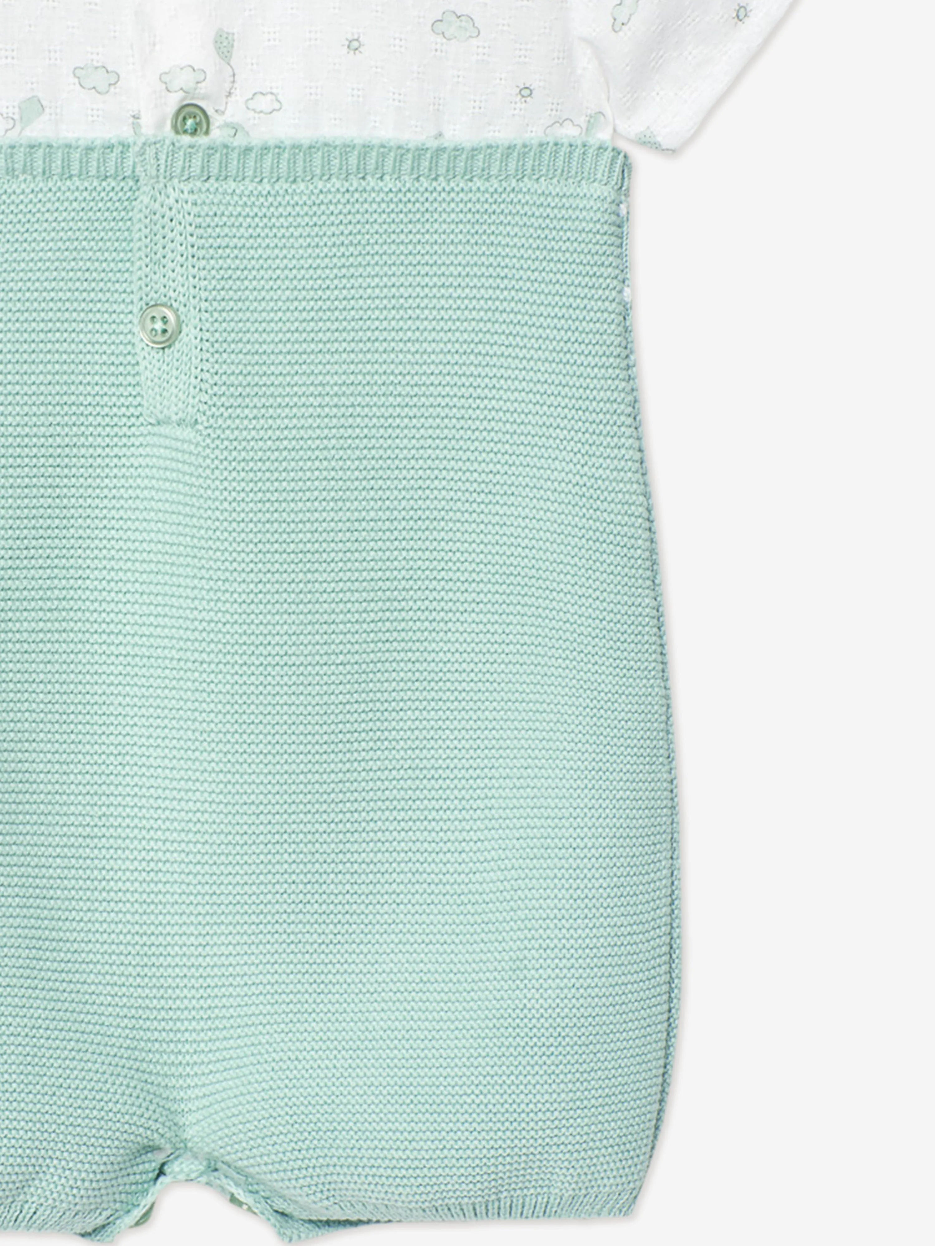 Grüner Strickoverall für Babyjungen