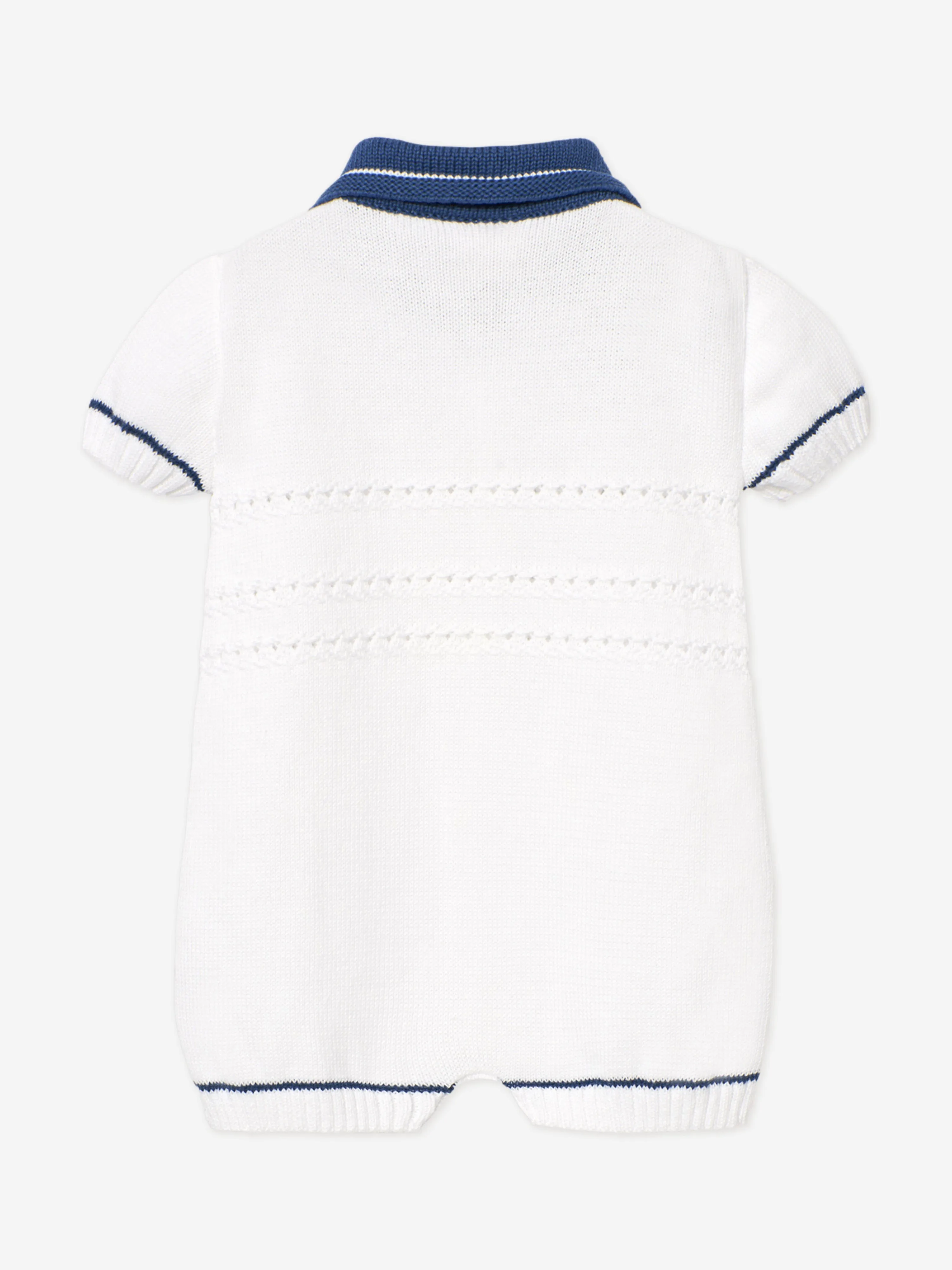 Weißer Strickoverall für Babyjungen
