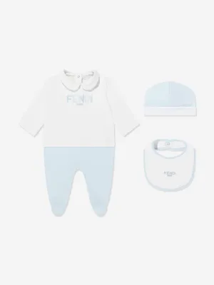 Baby Boys Logo Strampler-Set in Blau