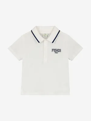 Logo Polohemd für Babyjungen in Weiß