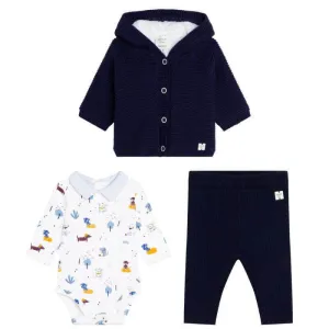 3-teiliges Strick-Set für Babyjungen in Marineblau