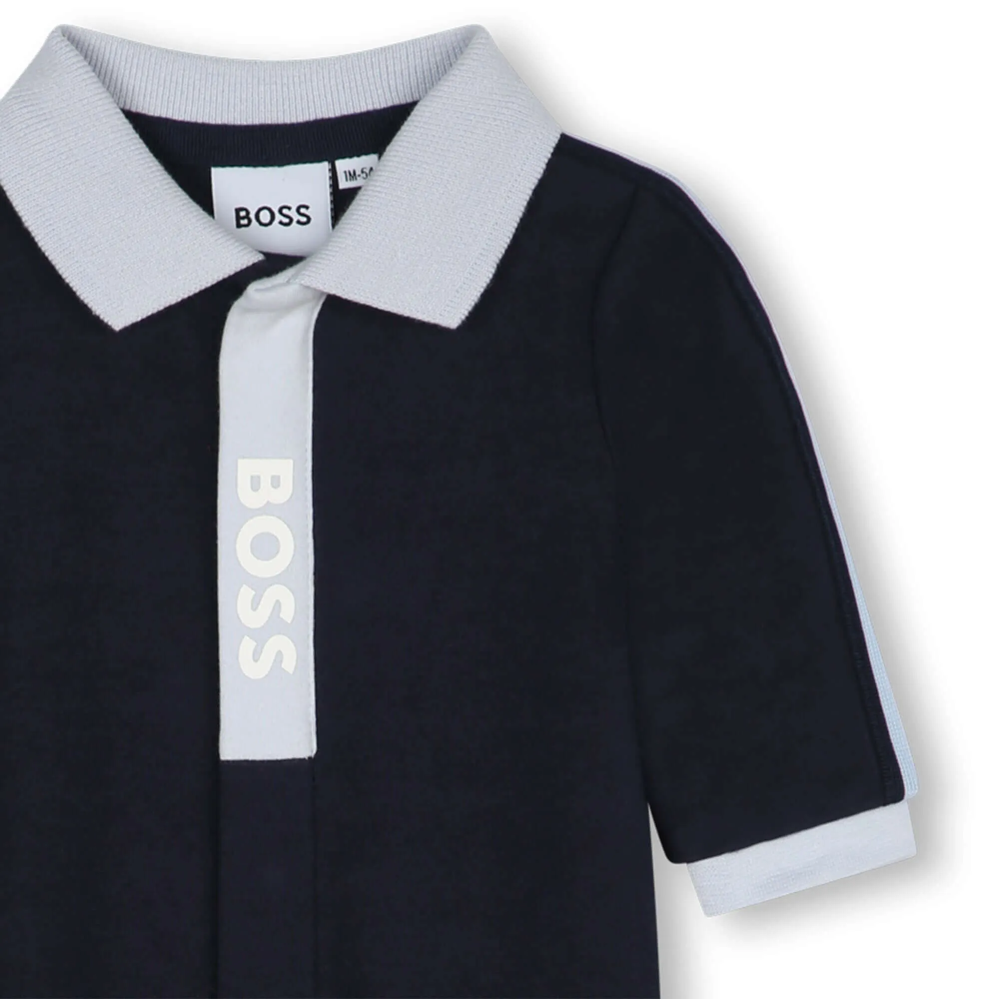 Baby Boys Navy Logo Baumwoll-Babybody