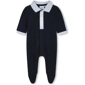 Baby Boys Navy Logo Baumwoll-Babybody