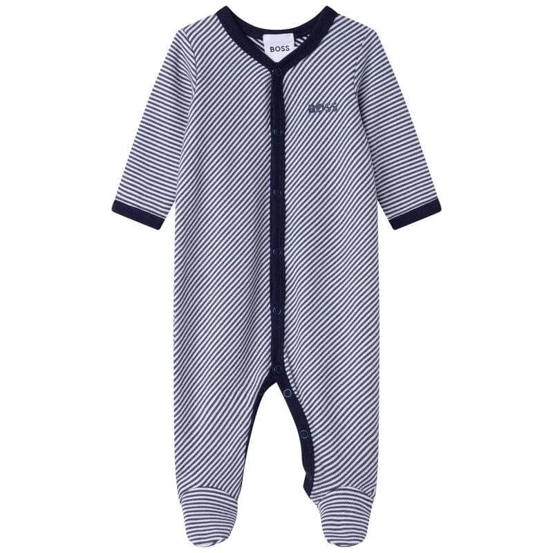 Baby Boys Marineblau Gestreifter Strampler