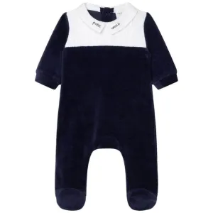Baby Boys Marineblauer Samt-Babybody
