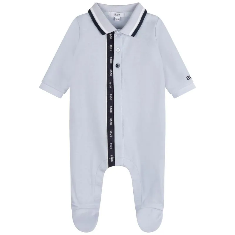 Baby Boys Hellblaues Logo-Babyoverall