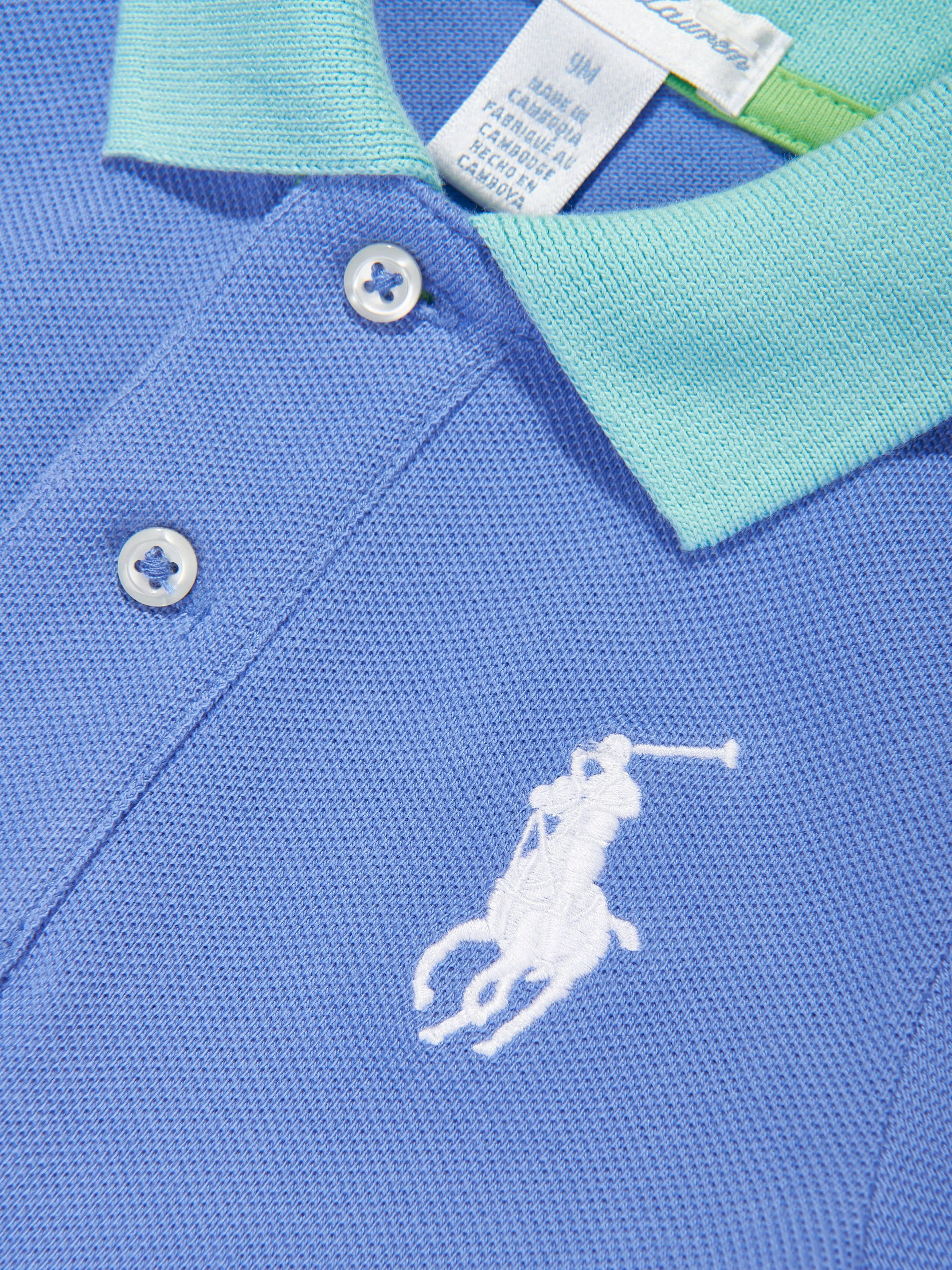 Baby Boys Polo-Strampler in Blau