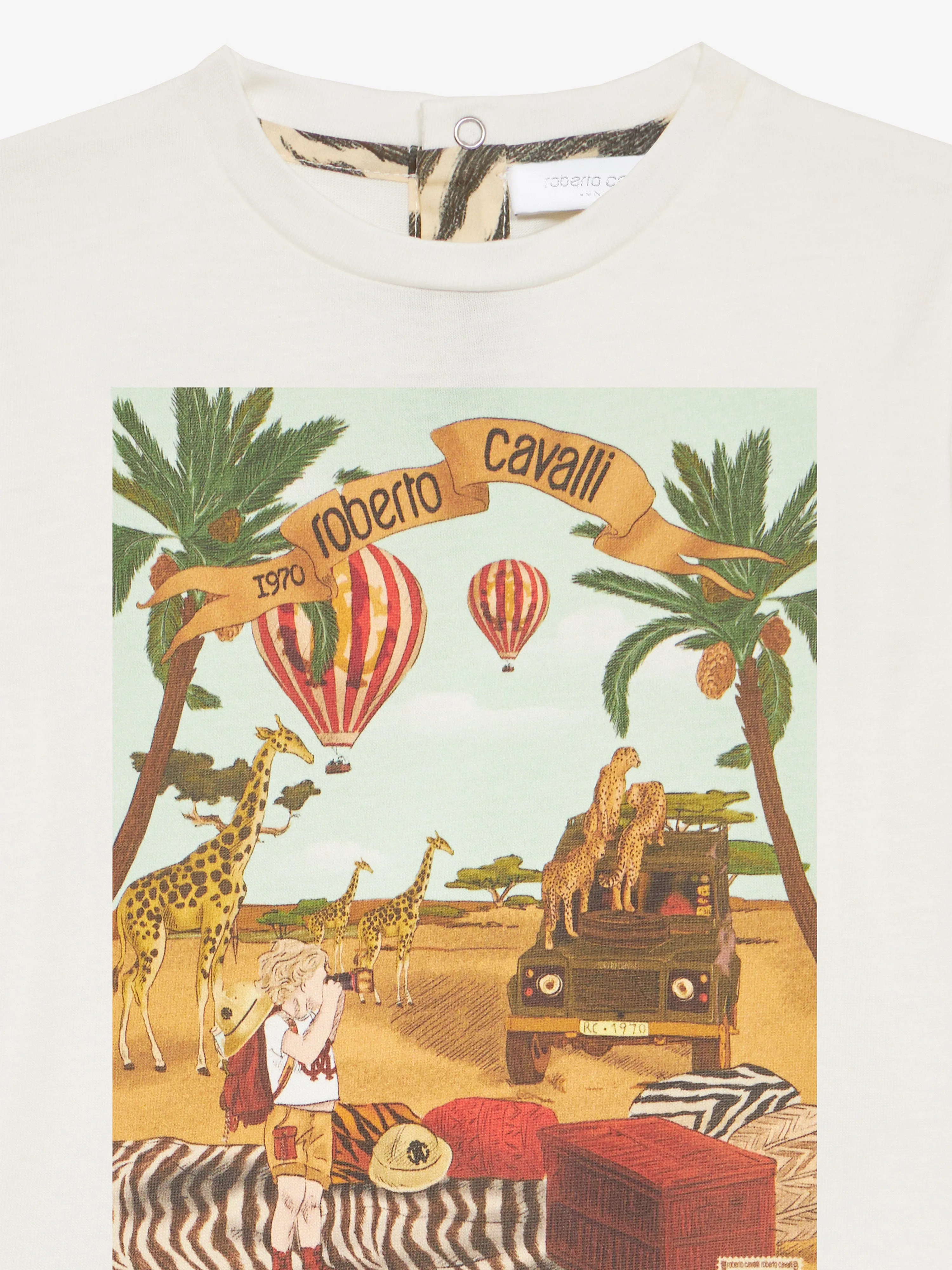 Baby Boys Safari-Druck T-Shirt in Weiß