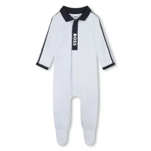 Baby Boys Himmelblaues Logo-Babygrow