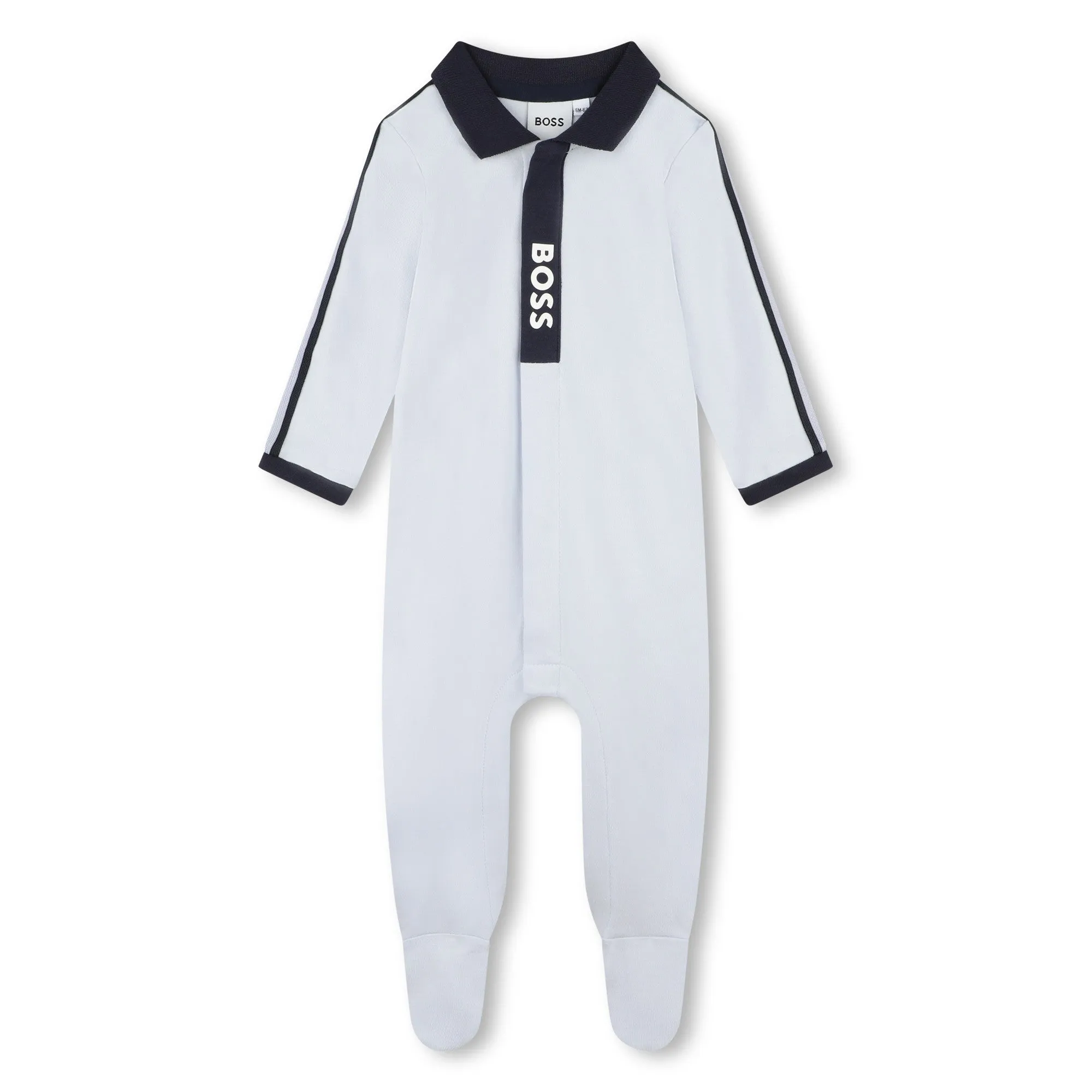 Baby Boys Himmelblaues Logo-Babygrow