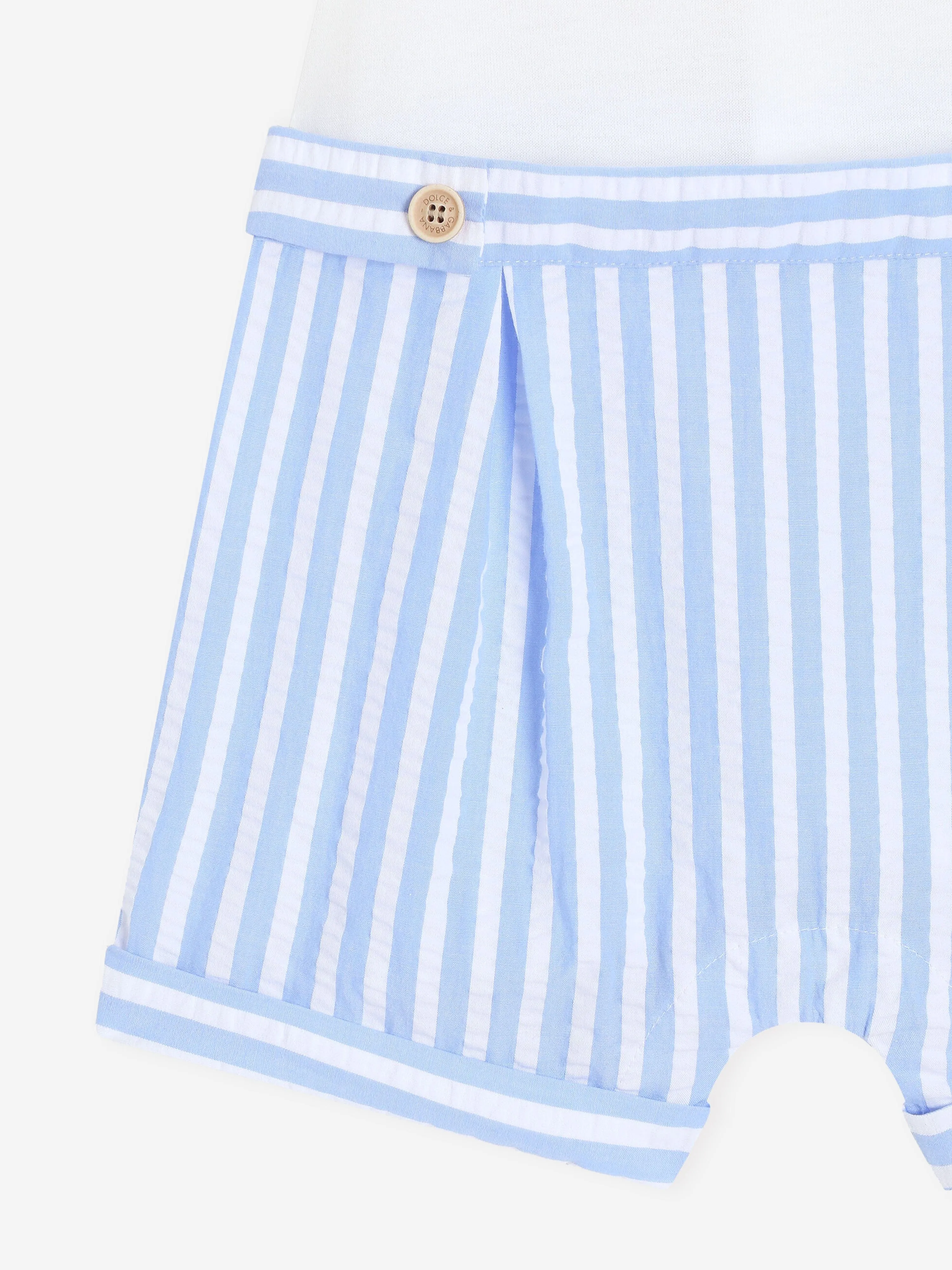 Blaue gestreifte Logo-Body für Babyjungen