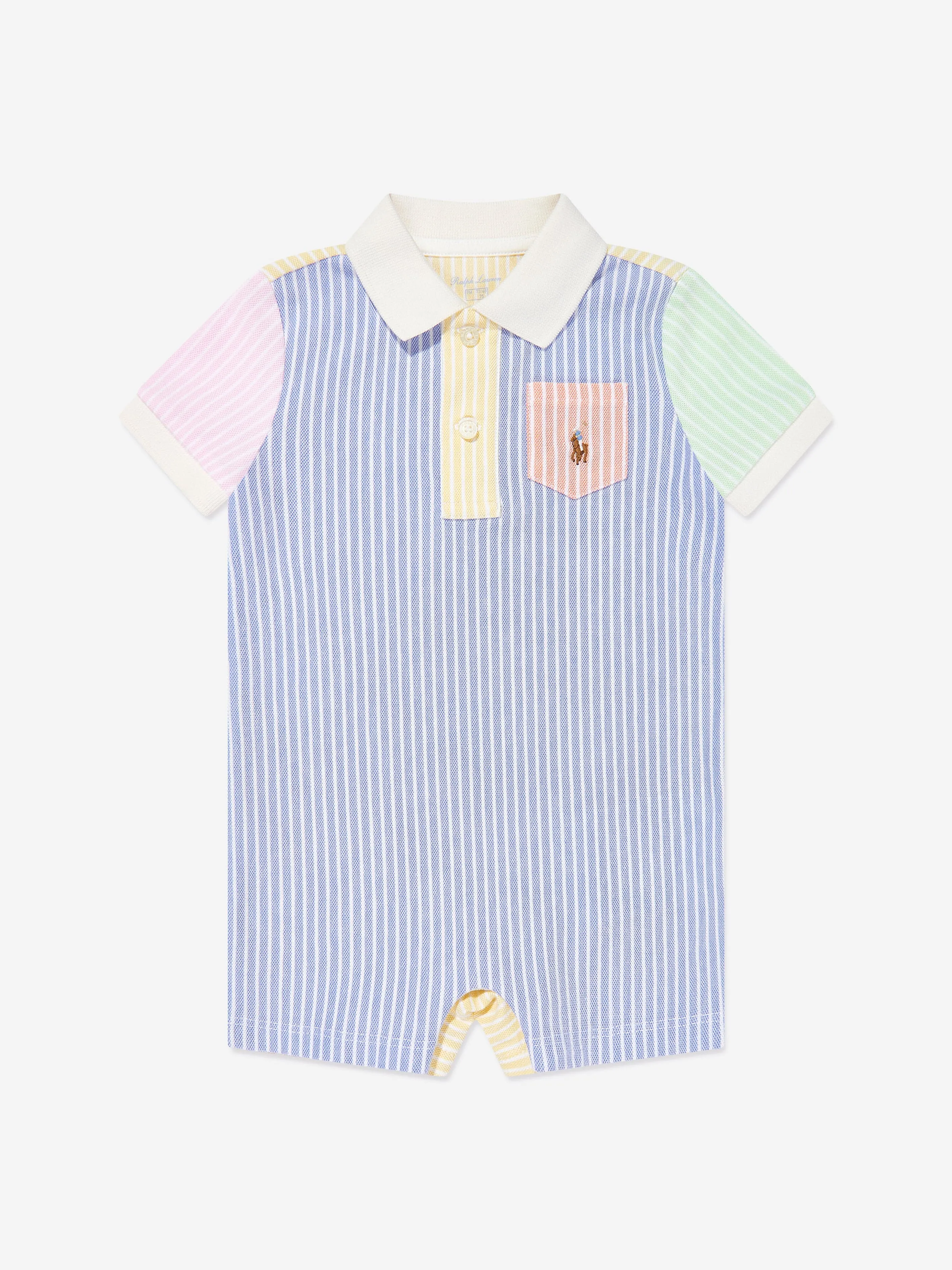 Baby Boys Gestreifter Logo-Strampler in Blau