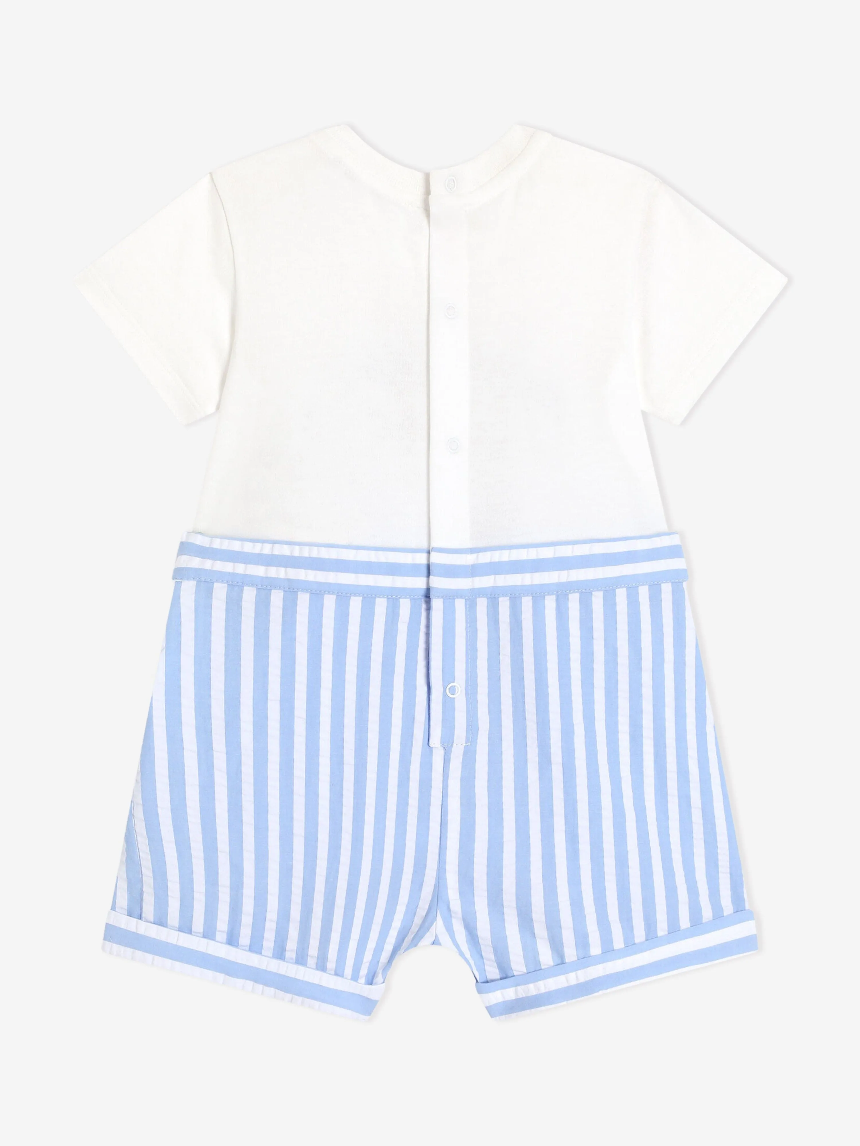 Blaue gestreifte Logo-Body für Babyjungen