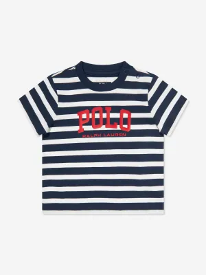 Gestreiftes Polo-T-Shirt für Jungen in Marineblau