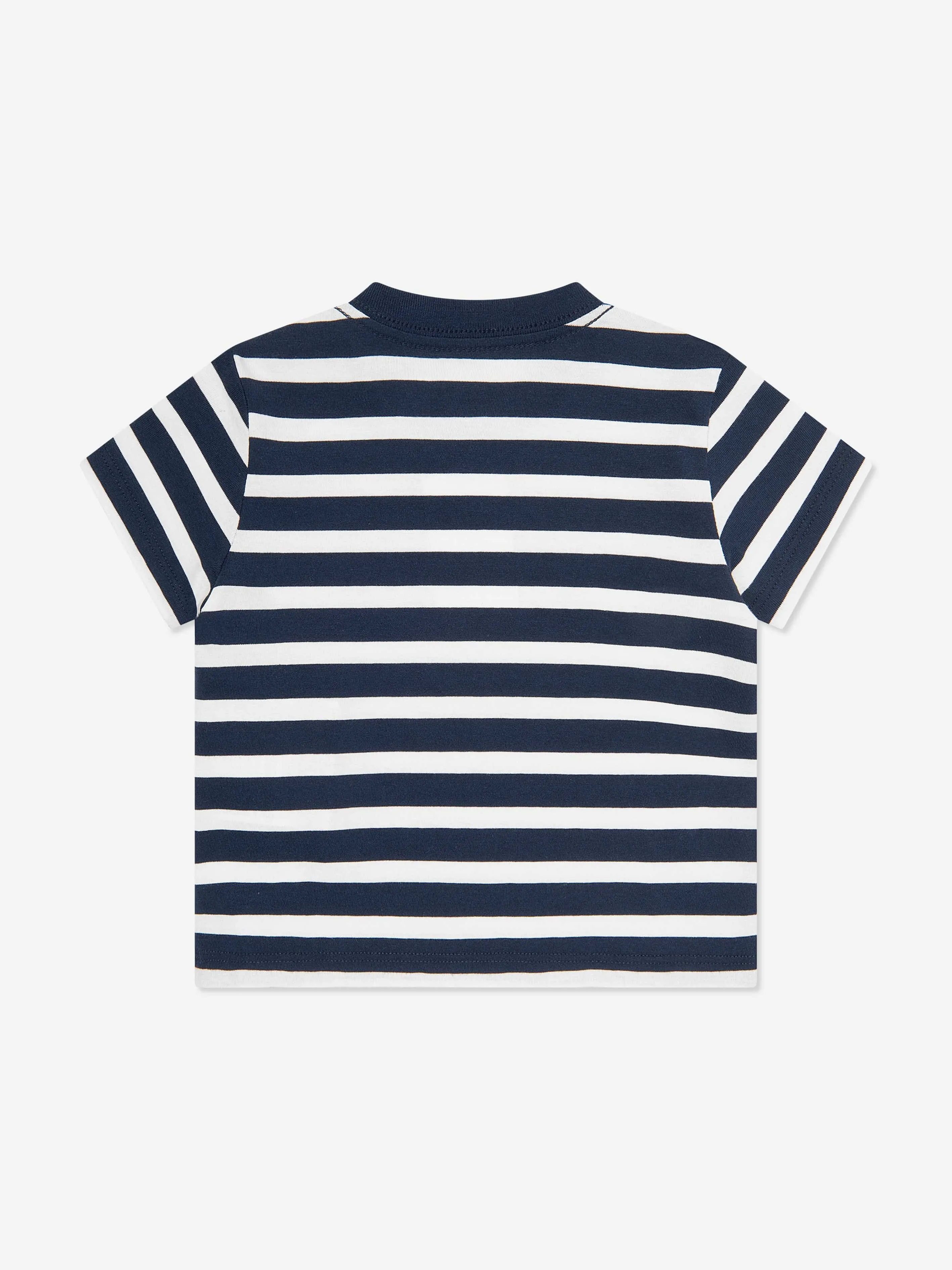 Gestreiftes Polo-T-Shirt für Jungen in Marineblau
