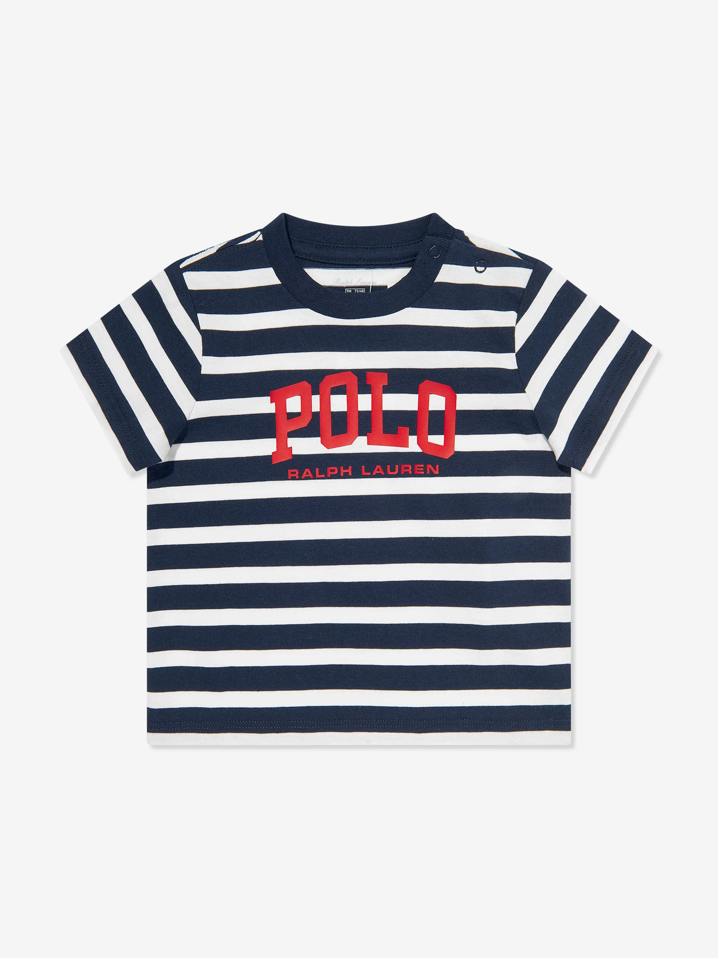 Gestreiftes Polo-T-Shirt für Jungen in Marineblau