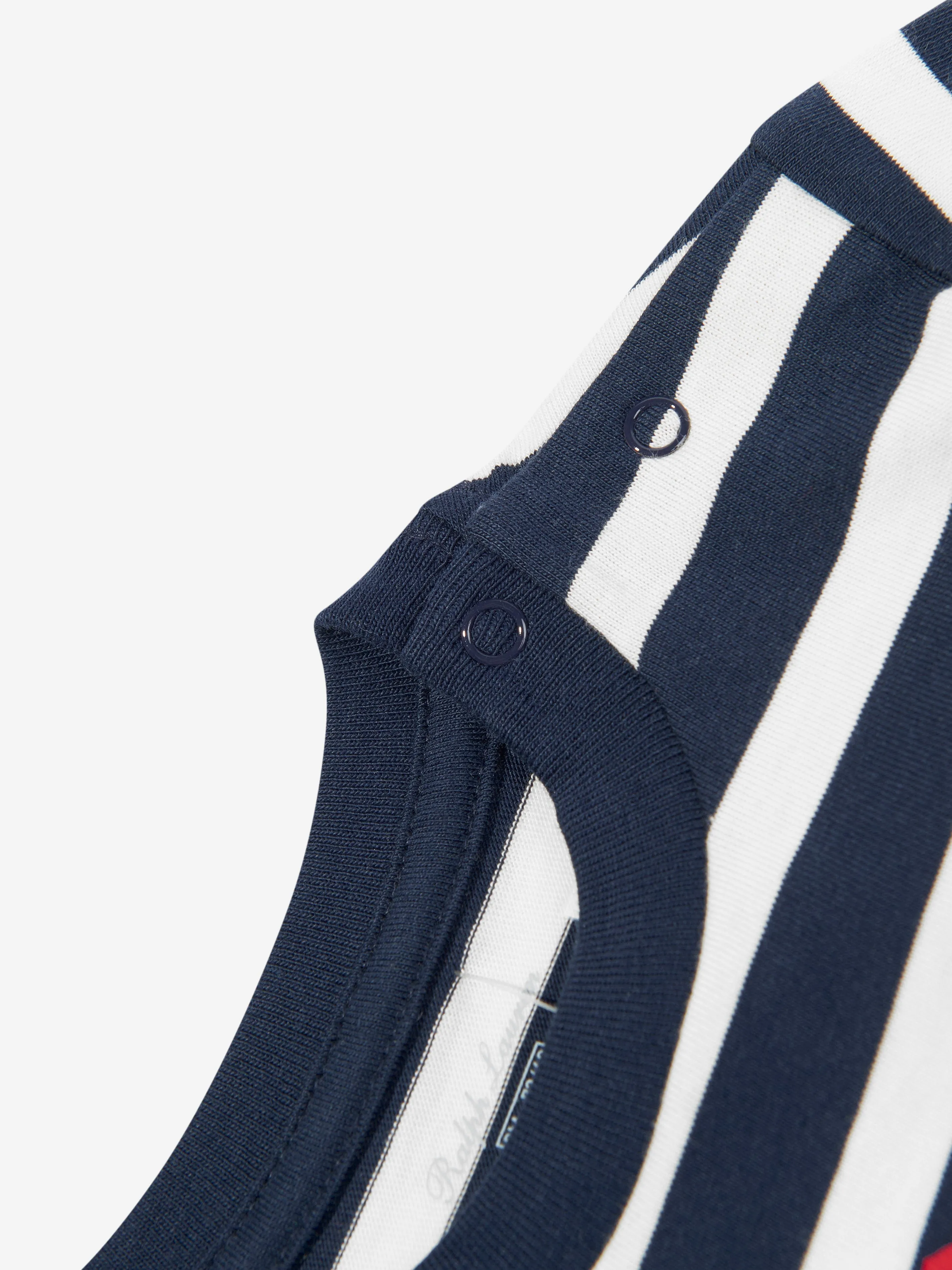 Gestreiftes Polo-T-Shirt für Jungen in Marineblau