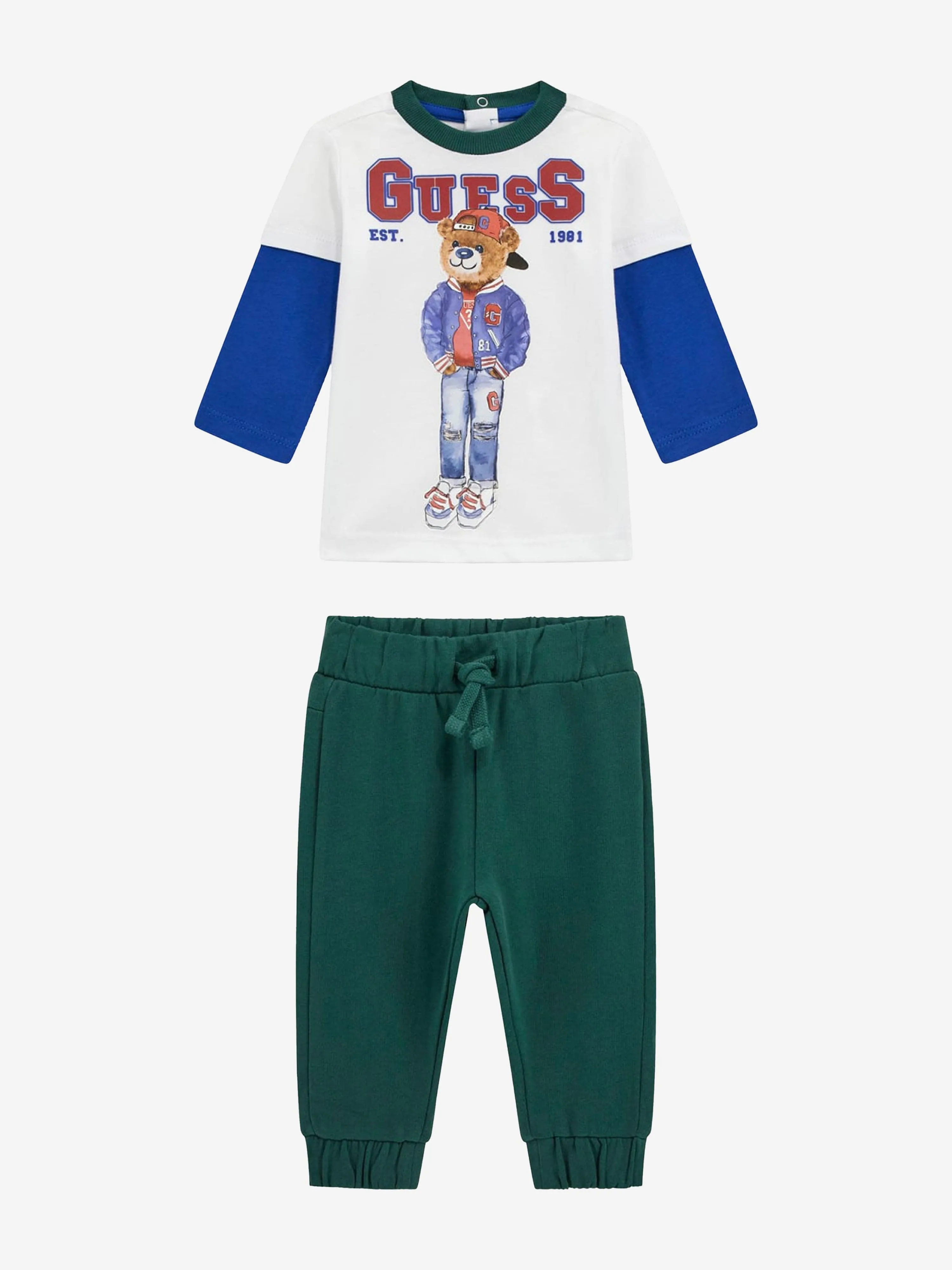 Baby-Jungen T-Shirt und Hose Set in Weiß