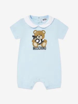 Baby Boys Teddybär Logo Strampler in Blau