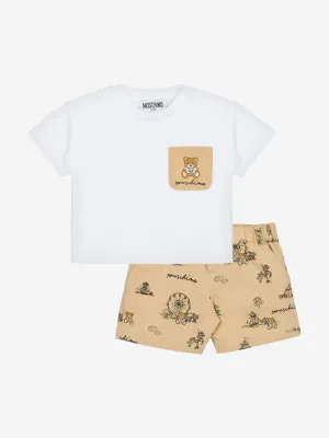 Baby Boys Teddybär Kurzarm-Set in Beige
