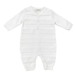 Weiße Strick-Overall für Babyjungen