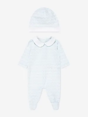 Baby Boys Zickzack-Strampler-Set in Blau