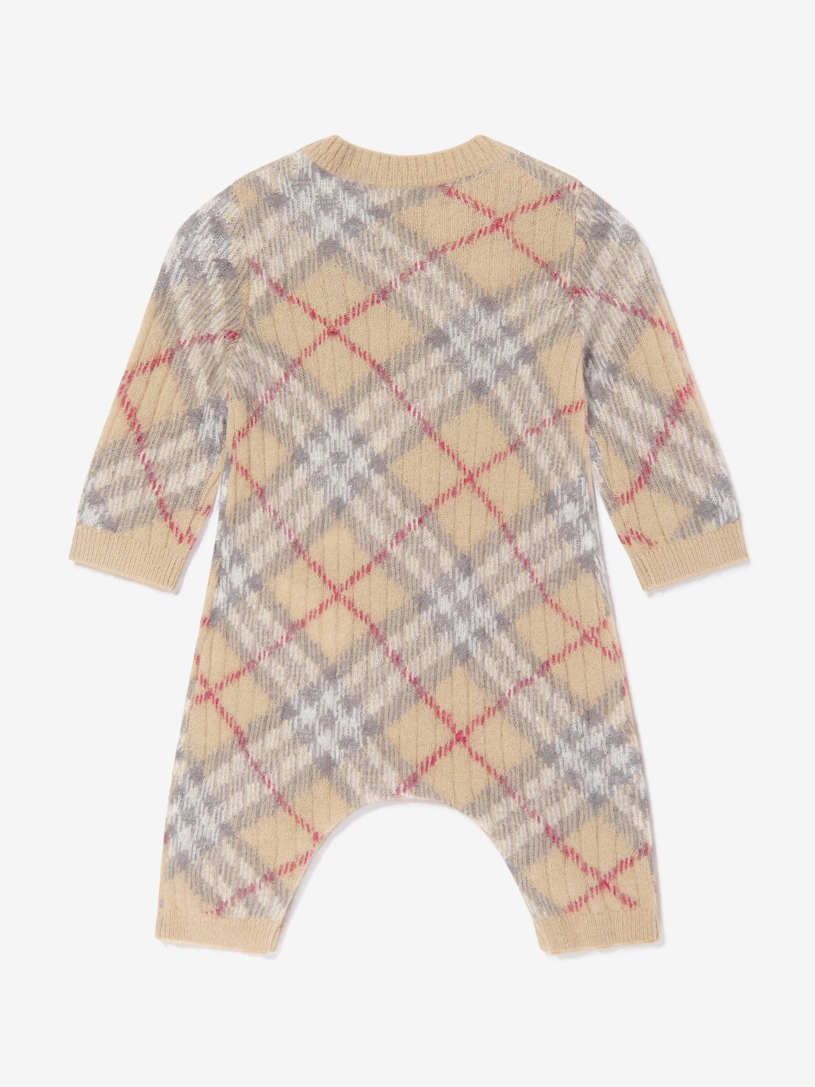 Baby Camillo Rippen-Check-Strampler in Beige