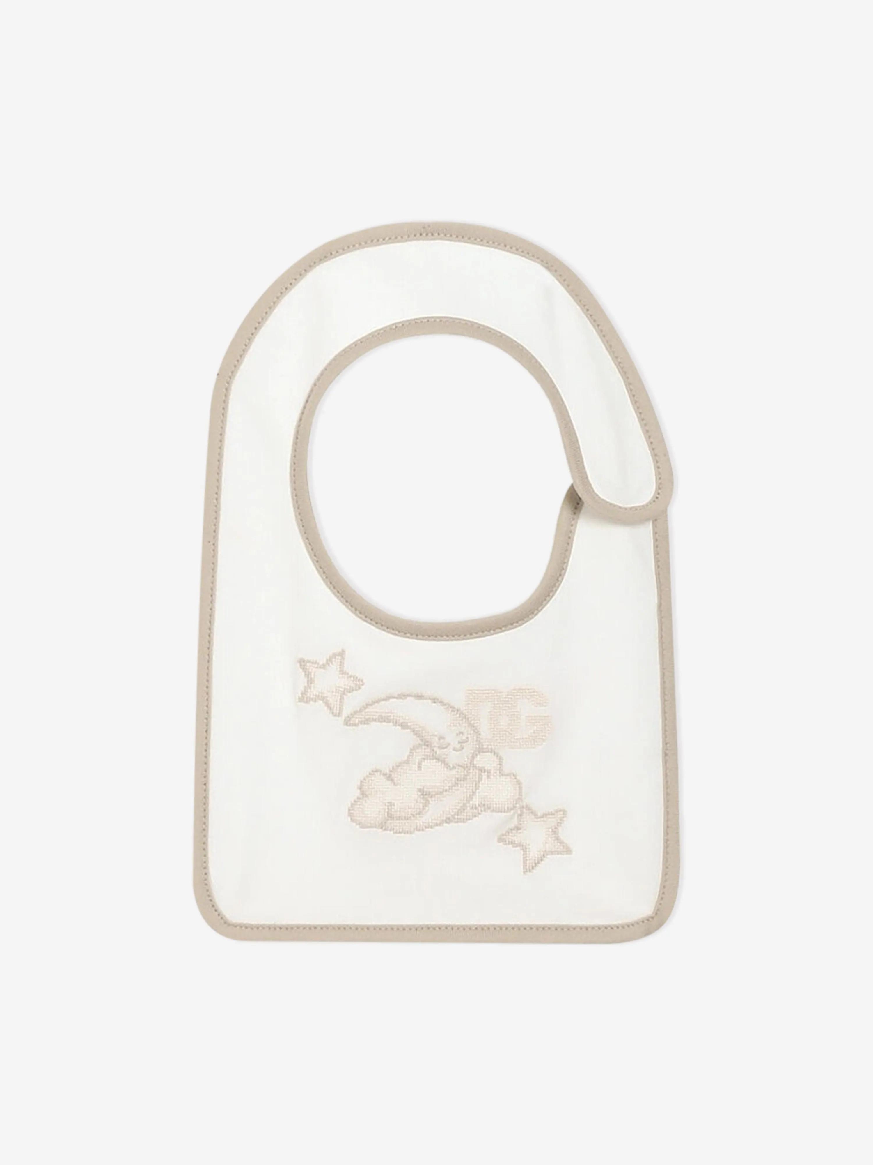 Baby-Strampler-Set mit besticktem Logo in Elfenbein