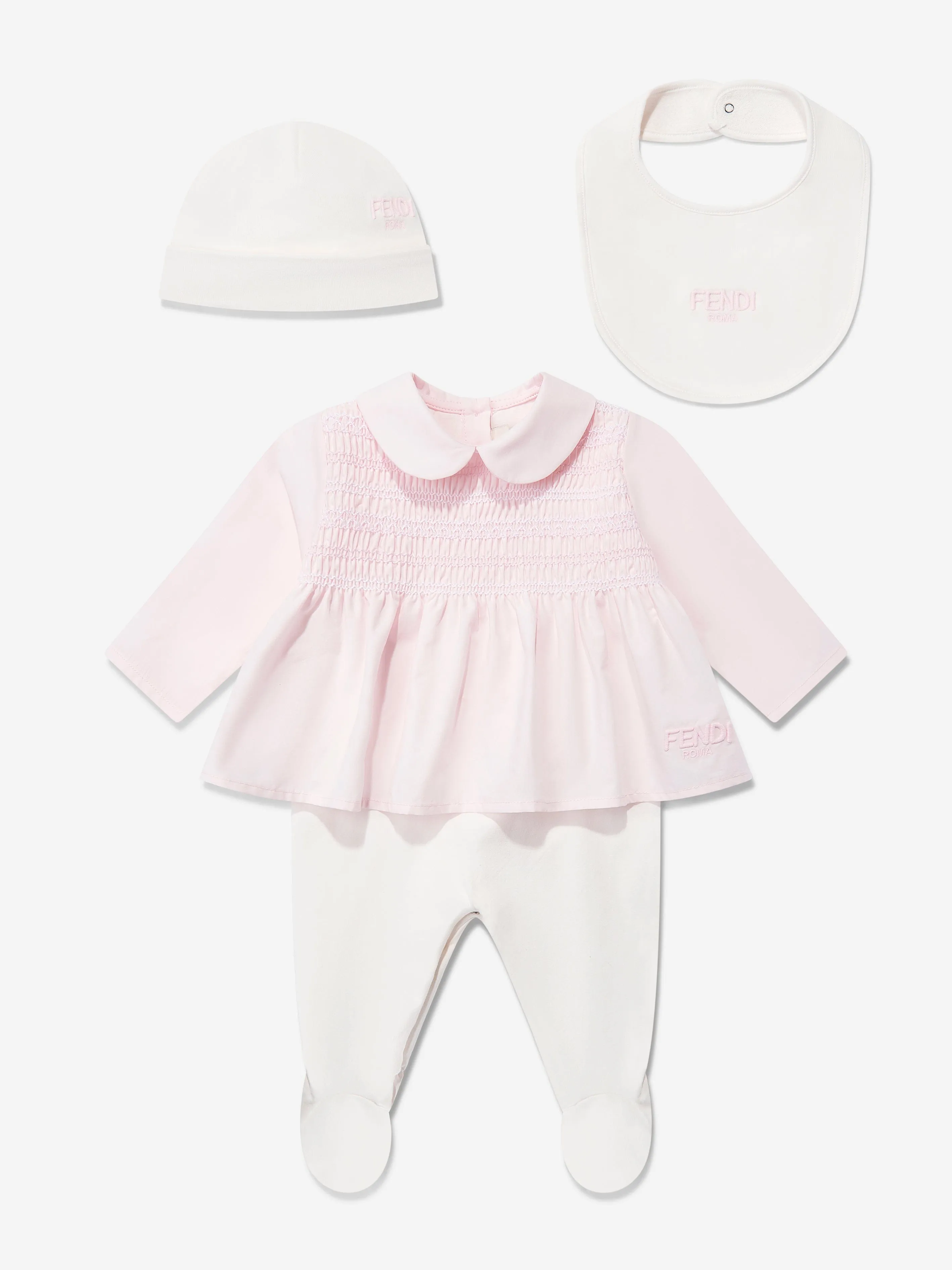 3-teiliger Babygrow-Satz für Mädchen in Rosa
