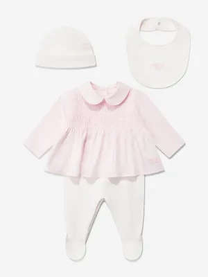 3-teiliger Babygrow-Satz für Mädchen in Rosa