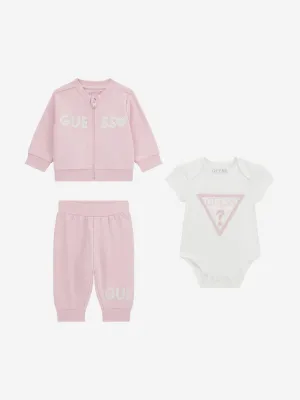 3-teiliger Baby-Mädchen Trainingsanzug in Rosa
