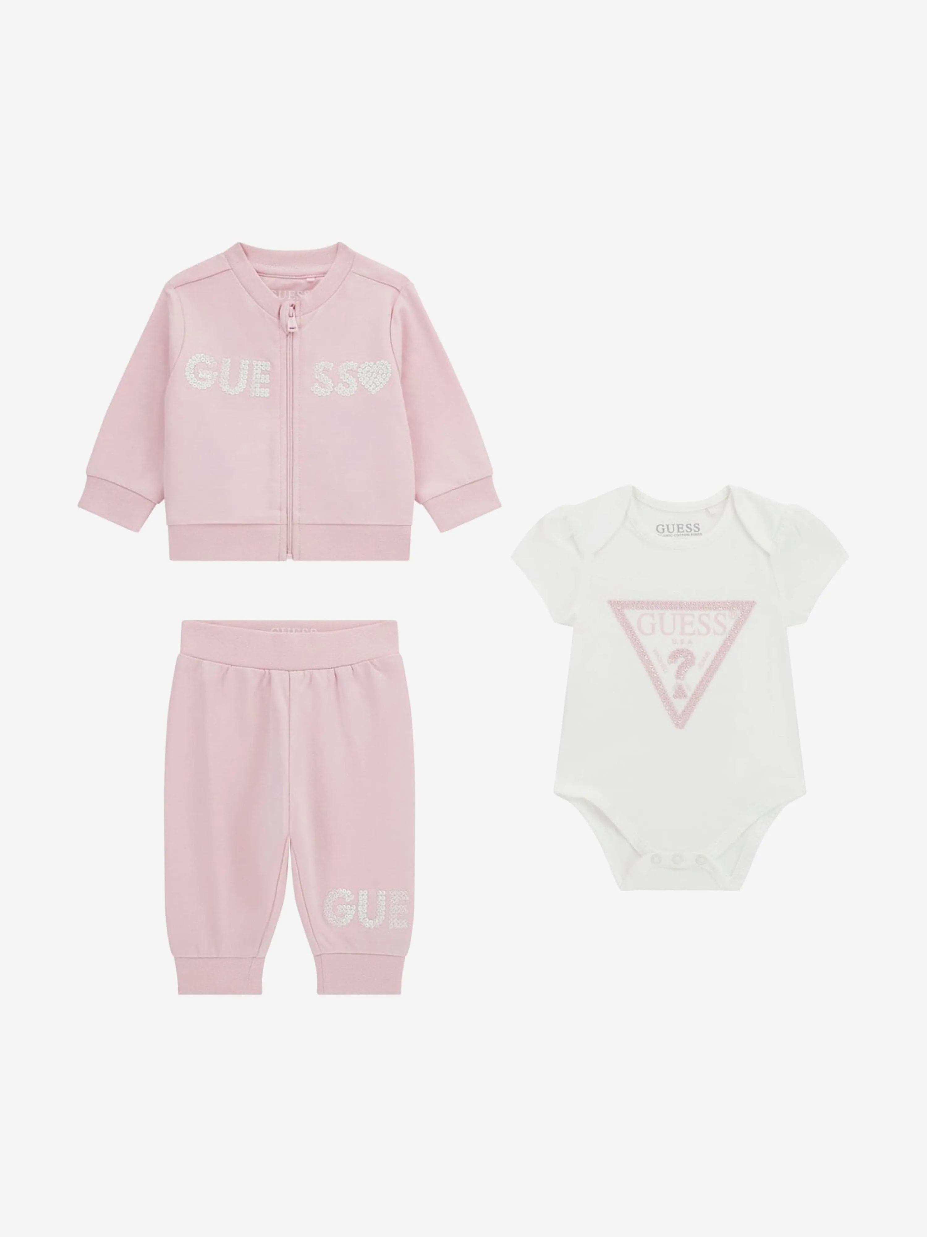 3-teiliger Baby-Mädchen Trainingsanzug in Rosa