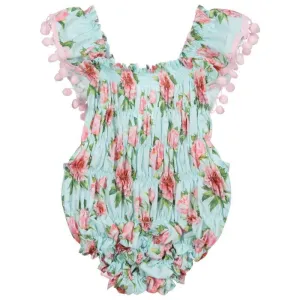 Baby Girls Kurzarmbody in Aqua & Rosa